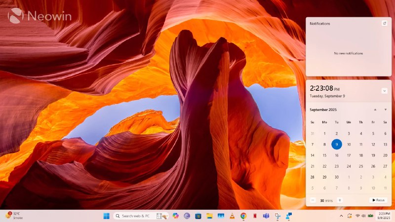  删了又加，Windows 11恢复任务栏日历时钟秒数显示微软将在Windows 11中恢复一项此前从Windows 10移除的功能，即在任务栏日历弹窗的时钟中显示秒数