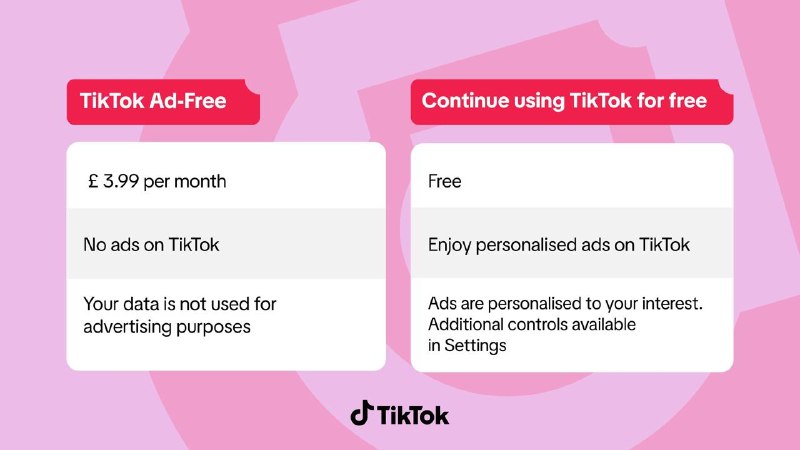 TikTok 将在英国推出每月 £3.99 的无广告订阅未来数月，TikTok 将面向英国 18 岁及以上账号逐步推出 TikTok Ad-Free，订阅费为每月 £3.99