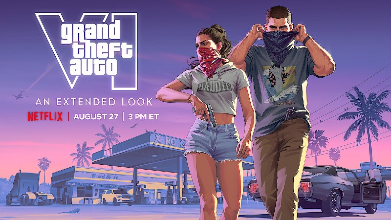 GTA 6 扩展前瞻片 8 月 27 日 Netflix 独家首播，全程为 PS5 实机画面Rockstar Games 与 Netflix 首次合作，《GTA 6》扩展前瞻片将于美国东部时间 8 月 27 日下午 3 点（北京时间 8 月 28 日凌晨 3 点）面向全球 Netflix 用户独家首播，支持简体中文字幕
