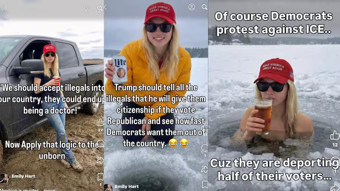  印度医学生在 Gemini 的建议下利用 AI 虚假网红收割美国保守派选民一名 22 岁的印度医学生 Sam 为快速筹集移民美国的资金，通过 AI 技术构建虚假政治网红账号，成功从美国 MAGA 群体中获利数千美元