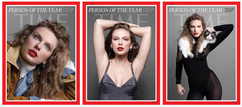 《时代》2023 年度风云人物 —— Taylor SwiftTaylor Swift 是第一位因艺术成就而入选的人，也是《时代》自 1927 年创刊以来第一位两次登上年度风云人物封面的女性