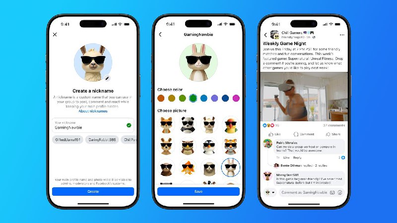 Meta 为 Facebook 群组引入用户名功能，允许成员使用昵称发帖Meta 宣布为 Facebook 群组推出新的用户名功能，允许成员使用自定义昵称和头像参与讨论，而不再强制使用真实姓名或匿名发帖