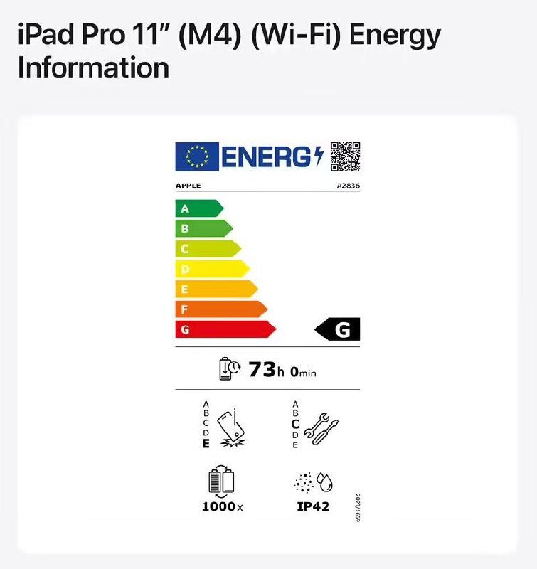 苹果为欧盟 iPhone 添加能效标签 评级自愿降至 B 级苹果公司为遵守欧盟 6 月 20 日生效的《能源标签和生态设计法规》，已在 欧盟iPhone 和 iPad 的页面上添加能效 EPREL 标签