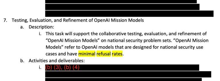 美国防部要求 OpenAI 开发减少对军事任务拒绝的模型最新泄露的文件显示，美国防部要求 OpenAI 向美国军方提供其人工智能技术的特殊版本，其能尽可能不频繁地拒绝军事指挥