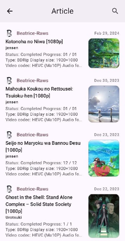 软件：AniVu平台：Android功能：一站式 RSS 订阅、BitTorrent 下载和媒体播放 Android 应用