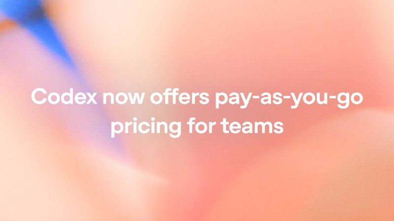  OpenAI 推出团队版 Codex 按量计费，下调 ChatGPT Business 年费OpenAI 宣布，ChatGPT Business 和 Enterprise 工作区可新增仅含 Codex 的席位，采用按量计费模式，无固定席位费，按 token 消耗收费，且不设速率限制，便于团队先做小范围试点再逐步扩大使用