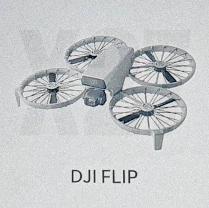 大疆Flip无人机新款设计曝光近日，DJI全新折叠无人机“Flip”的设计通过泄露的图片、视频以及FCC文件被曝光
