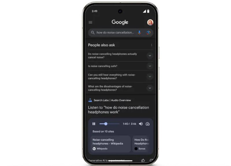 Google 在 Search 推出 Audio Overviews 功能，基于 Gemini 模型为特定查询生成音频摘要Google 宣布在 Search 实验性推出 Audio Overviews 功能，利用其最新 Gemini 模型为部分搜索查询生成音频摘要