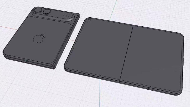  折叠屏 iPhone 外形疑似首次完整曝光爆料人 Sonny Dickson 放出了一组据称是 iPhone Fold 的 3D CAD 渲染文件