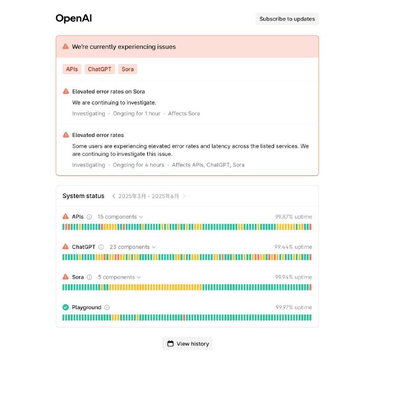 OpenAI 故障了