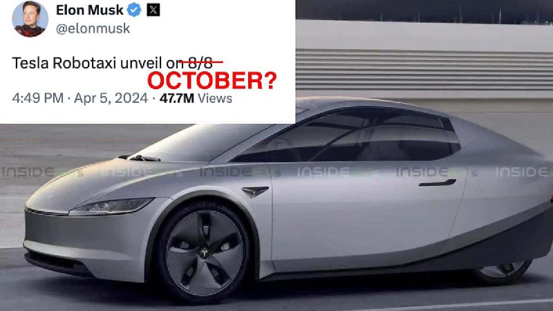 特斯拉计划将Robotaxi的发布时间从8月推迟到10月知情人士透露，特斯拉公司将自动驾驶出租车Robotaxi的发布时间从8月推迟到10月，以便让该项目的团队有更多时间制造更多的汽车原型
