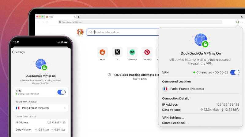 DuckDuckGo推出Privacy Pro订阅，包含VPN、个人信息删除和身份盗窃恢复功能VPN服务：最多可在5台设备上同时运行；个人信息删除：从存储和销售个人信息的数据代理网站上查找并删除个人详细信息，有助于打击身份盗窃和垃圾邮件；身份盗窃恢复：如果用户账户被盗，DuckDuckGo专职顾问将帮助恢复被盗帐户，协助追回由此造成的财务损失，并帮助更正用户信用报告