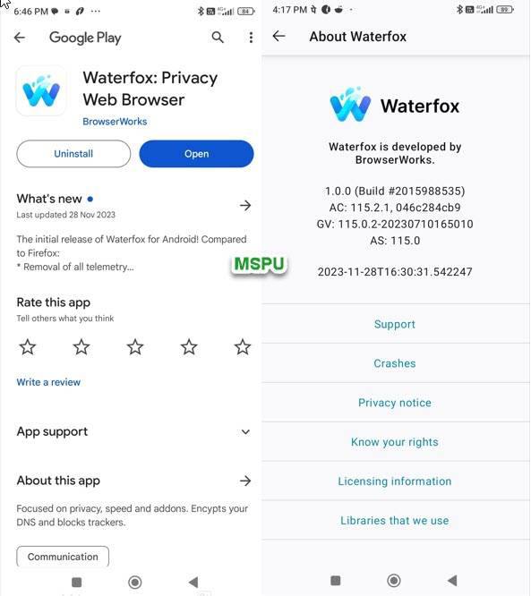 严苛隐私保护，火狐浏览器分支水狐 Waterfox 推出安卓版水狐浏览器于近日推出了安卓版，默认搜索引擎为 Bing，目前已经上架 Play Store 应用商城