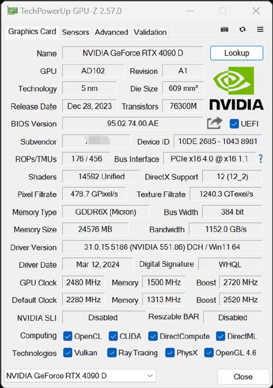 中国特供RTX 4090D偷偷解锁600W功耗！性能反超RTX 4090HKEPC测试发现，使用各种超频工具，都可以轻松将ROG RTX 4090D STRIX的功耗设定在600W，相当于提高了41％，核心频率能提升200MHz而达到2480MHz，显存频率则能从21GHz提高到24GHz