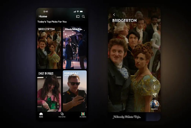 Netflix将在移动端测试TikTok式短视频feedNetflix即将在移动端测试类似TikTok的竖屏短视频feed，帮助用户发现新内容