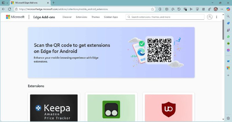 微软Edge将为Android用户推出专用扩展安装页面微软正在为Edge安卓版开发专用扩展安装页面，用户可通过该页面浏览、发现并安装扩展程序