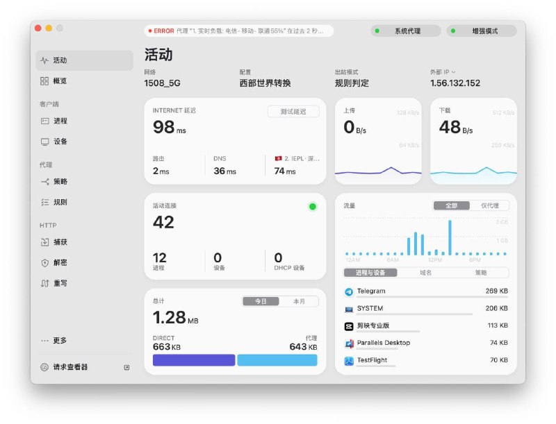 Surge Mac 发布了全新 6.0 测试版，核心功能升级明显网络连接方面，原 DHCP Server 模式升级为 Gateway Mode，基于 macOS VMNET 框架创建虚拟网关，新增 IPv6 RA 覆盖并提升整体性能；VIF 引擎完全重写，在 M4 Mac Mini 上实现 TCP 下行 23 Gbps、上行 31 Gbps，UDP 环境下可达 10 Gbps
