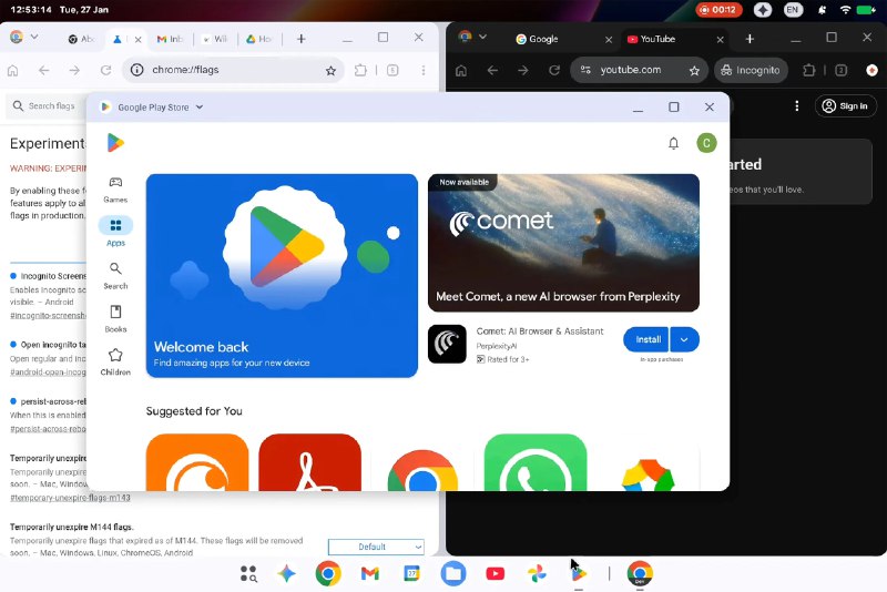  谷歌 Bug 报告意外泄露 Android 16 PC 版“Aluminium OS”演示谷歌在 Issue Tracker 上上传的一份 Bug 报告意外泄露了“Aluminium OS”运行画面：两段屏幕录制来自一台 HP Elite Dragonfly 13.5 Chromebook，随后该报告已被限制访问