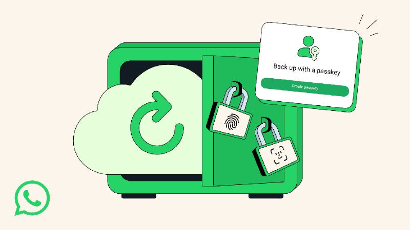 WhatsApp 推出通行密钥加密备份功能WhatsApp 正式为 iOS 和 Android 用户推出通行密钥（passkey）加密备份功能