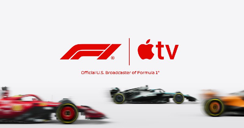  苹果成为 F1 美国独家转播合作伙伴，签署五年协议苹果公司和 F1 一级方程式赛车今日宣布达成五年合作协议，从明年开始，所有 F1 比赛将在美国独家通过 Apple TV 播出
