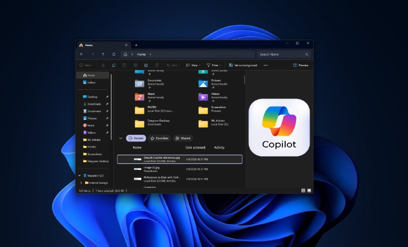  微软测试 Windows 11 文件资源管理器内置 Copilot 功能微软正在 Windows 11 预览版中测试将 Copilot 深度集成至文件资源管理器