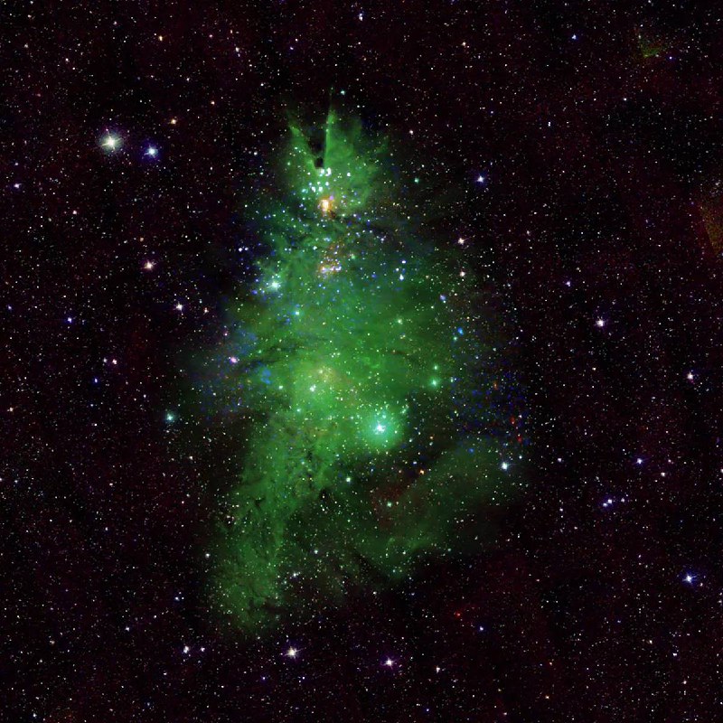 NASA的新图像揭示了“圣诞树星团” NGC 2264 的独特形态NASA最近发布了NGC 2264的新图像，这个被称为“圣诞树星团”的天体呈现出宇宙树的形状，闪耀着恒星之光
