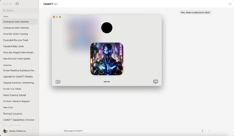网友消息：OpenAI即将在MacOS 版 ChatGPT 推出语音 UI ：将能够直接在语音对话小部件上显示生成的图像（类似于在 iOS 应用程序上的工作方式）