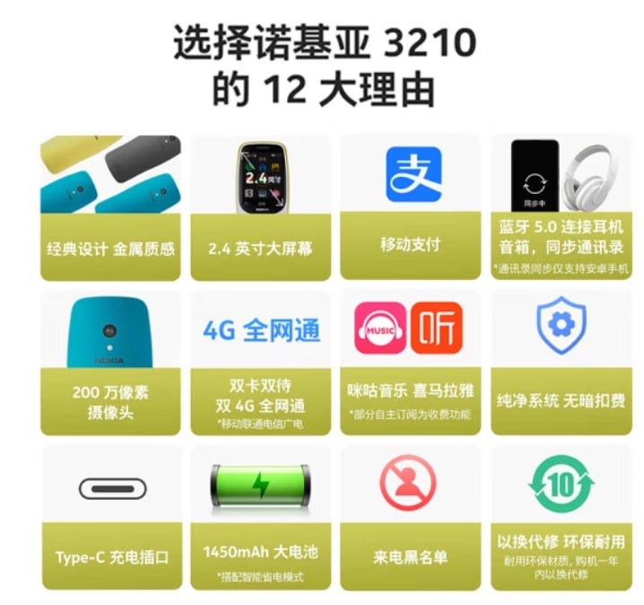 开卖两天后，2024 款诺基亚 3210 功能机国行版销售一空显示“无货”状态HMD Global 在 5 月 8 日推出 2024 款诺基亚 3210 功能机国行版，定价 349 元