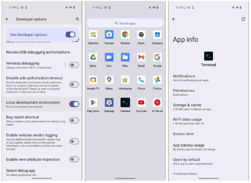 Android 15 QPR2新增Linux终端应用，支持运行Linux应用Android 15的第二季度平台发布（QPR2）确认谷歌将新增一款Linux终端应用，允许开发者在Android设备上通过虚拟机运行Linux应用