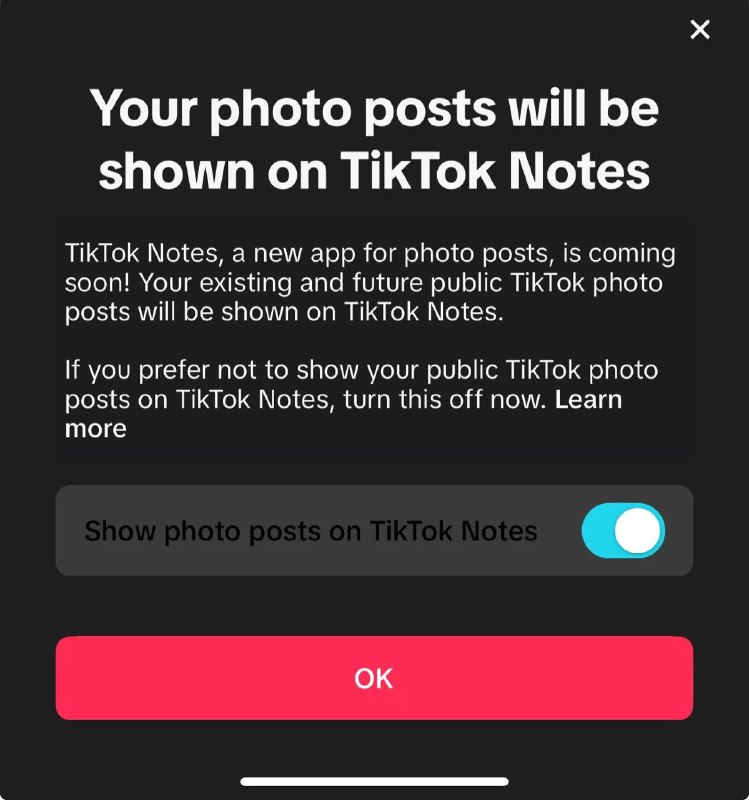 TikTok准备发布针对Instagram的全新应用TikTok NotesTikTok正计划发布全新照片共享应用程序TikTok Notes，并且支持在Instagram上使用
