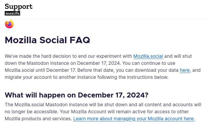 Mozilla 宣布将于 12 月 17 日关闭 mozilla.social 实体服务器