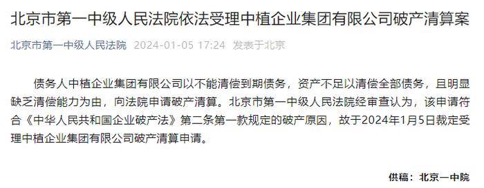 中植系，申请破产清算投稿：@TNSubmbot频道：@TestFlightCN