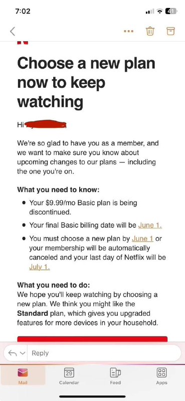 Netflix取消 Basic 套餐，推高价订阅计划Netflix决定取消其最便宜的无广告Basic套餐，并要求现有的Basic套餐用户在套餐到期后选择更贵的新套餐