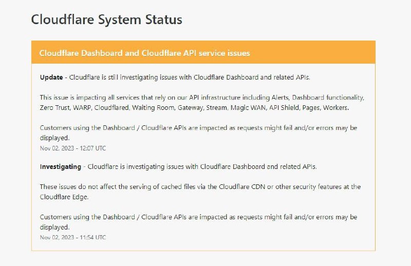 Cloudflare仪表板炸了！登录页面暂时不可用