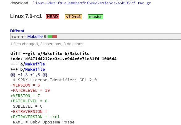 Linux 7.0-rc1 内核发布：确认 Rust 长期支持并适配 Intel 与 AMD 下代架构Linux 7.0-rc1 已正式发布，该版本预计将成为 Ubuntu 26.04 LTS 和 Fedora 44 等主流发行版的默认内核