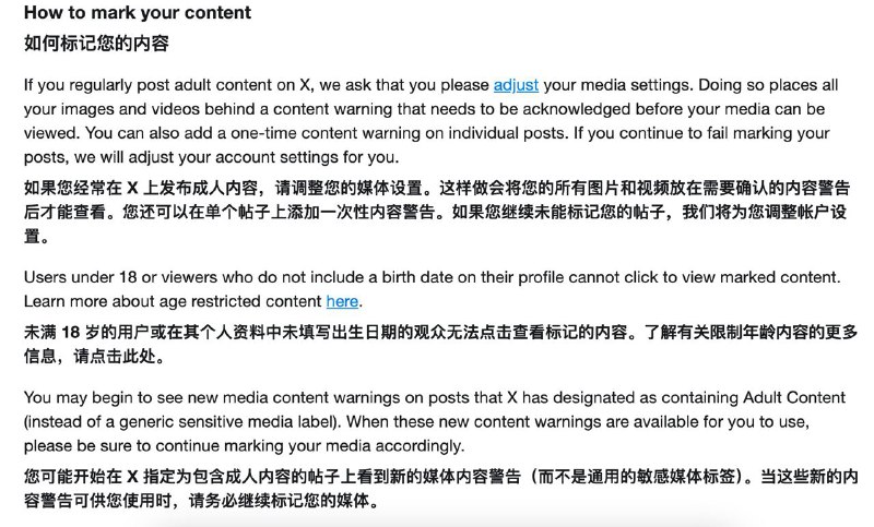 X 更新规则，正式允许成人🔞内容X以前并未明确禁止色情内容