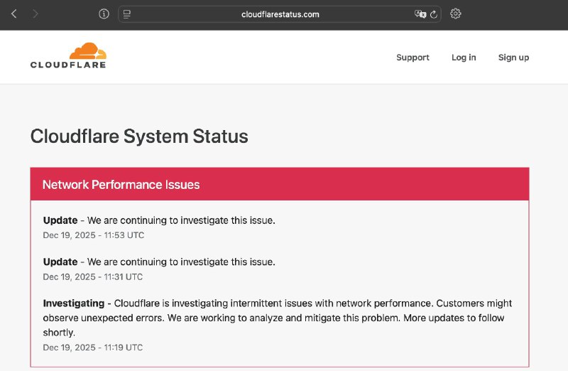 Cloudflare 再次发生故障CloudflareCloudflare 在一个月内发生第5次故障，其中包括两次影响全球的重大网络故障