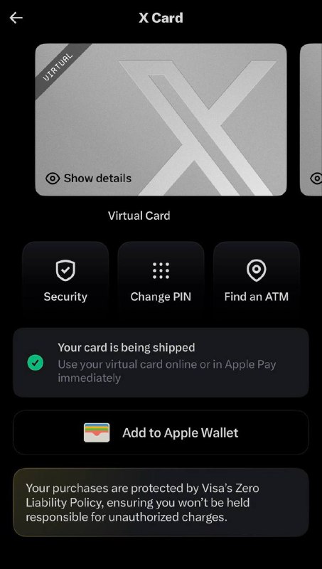  X Money 借记卡上线 用户可快速申请数字及金属实体 Visa 卡X Money 允许用户一键创建数字 Visa 借记卡，并轻松添加至 Apple 钱包，同时还可以订购金属物理卡