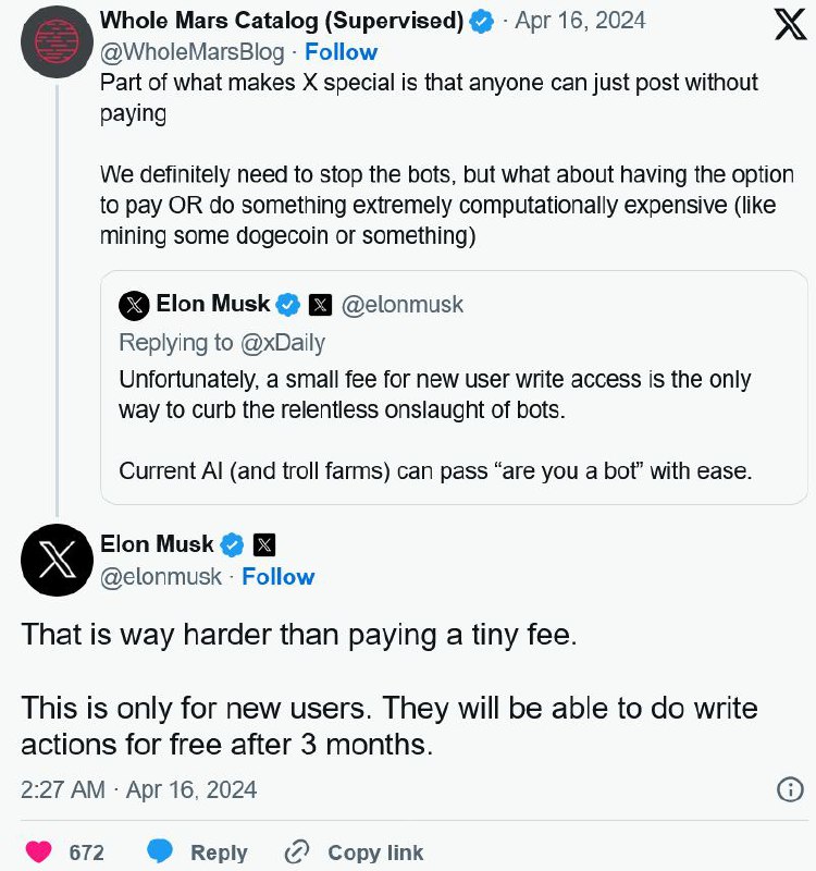 埃隆·马斯克计划向X的新用户小额收费以启用发帖功能埃隆-马斯克（Elon Musk）正计划向新的 X 用户收取小额费用，以便他们能在社交网络上发布信息，并遏制僵尸问题