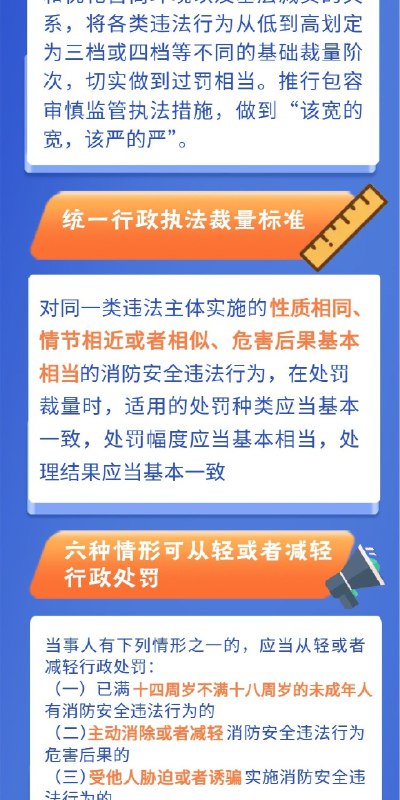 《消防行政处罚裁量权基准》正式实施 六类行为将从重处罚11月9日全国消防日，《消防行政处罚裁量权基准》正式施行，全面替代旧版处罚指导文件