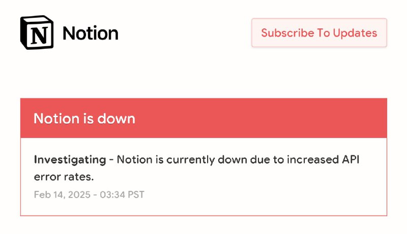 Notion 挂了已恢复Notion📮投稿  ☘️频道  🌸聊天  🗞️𝕏