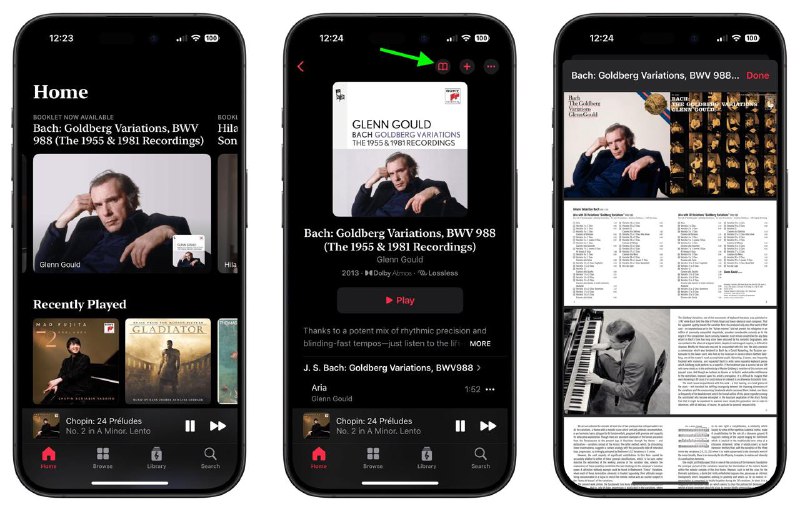 Apple Music 古典乐应用推出 2.0 ，为专辑添加专辑小册图片此次更新为数千张专辑添加了专辑小册，并在资料库中增加了“最近添加”部分