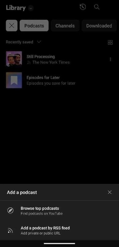 🎧 YouTube Music推出RSS播客功能，正在向第一批用户推送！Google Podcasts 将于2024年关闭