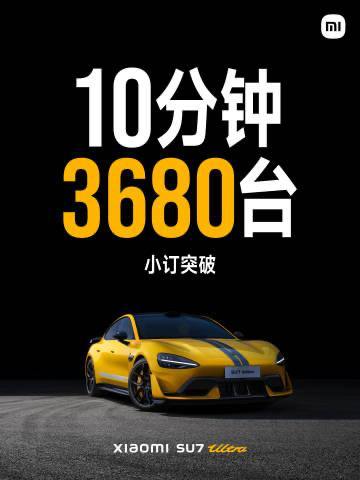 小米SU7Ultra预订开启10分钟，小订量突破3680台