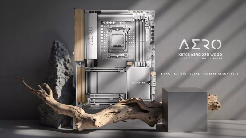 技嘉推出 X870E Aero X3D Wood 主板，采用木质与皮革元素强化家居化设计技嘉发布 X870E Aero X3D Wood 主板，在高端规格之外加入木质包边、木纹散热片和皮革拉片等元素，主打更贴近家居风格的外观