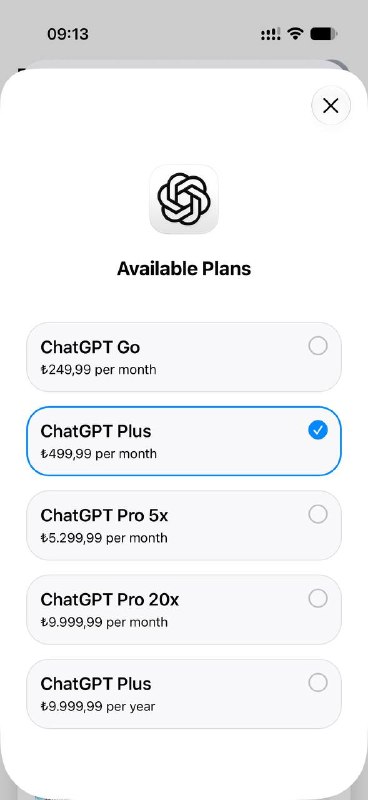  ChatGPT 土区应用内订阅涨至 999.99 里拉 / 月ChatGPT 在 App Store 土耳其区应用内订阅价格已从 499.99 里拉/月调整至 999.99 里拉/月，价格翻倍