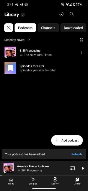 🎧 YouTube Music推出RSS播客功能，正在向第一批用户推送！Google Podcasts 将于2024年关闭