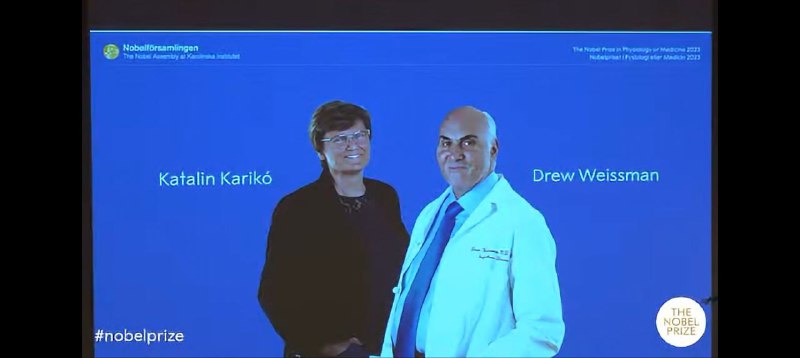 诺贝尔奖提名：生理学和医学奖：Katalin Karikó 和 Drew Weissman提名理由：两位诺贝尔奖获得者的发现对于在 2020 年初开始的新冠肺炎大流行期间开发有效的针对 COVID-19 的 mRNA 疫苗至关重要