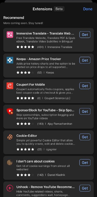 Microsoft Edge iOS 版测试原生扩展功能微软继在 Android 版 Edge 推出扩展功能后，现已在 iOS 及 iPadOS 版本进行原生扩展支持测试