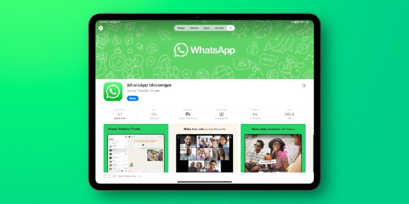WhatsApp 推出官方原生 iPad 应用，已上架 App StoreApp Store📮投稿  ☘️频道  🐶618红包